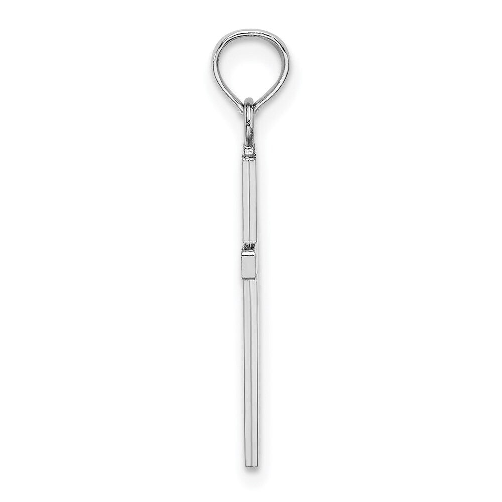 14k White Gold Polished Cross Pendant for Women
