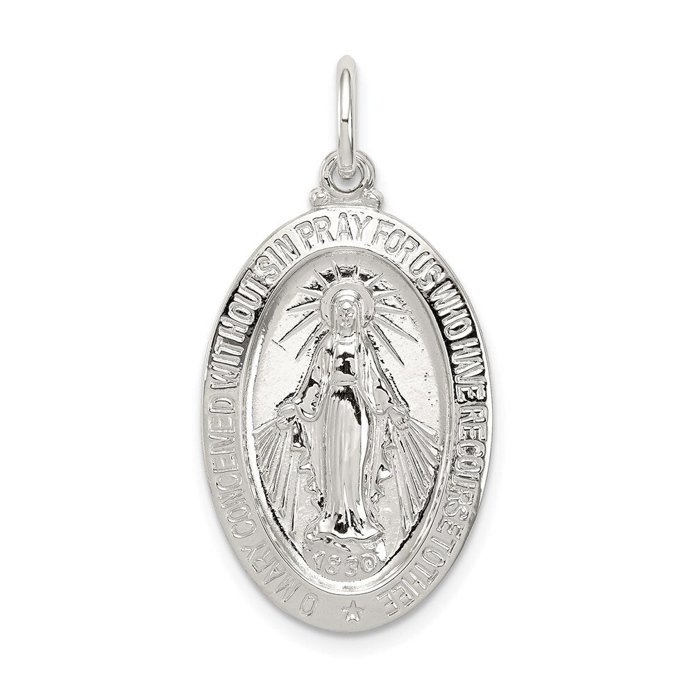 Sterling Silver Miraculous Medal Pendant Holiday Gift for Women