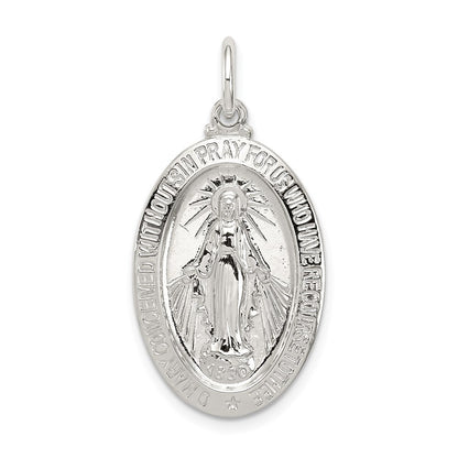 Sterling Silver Miraculous Medal Pendant Holiday Gift for Women