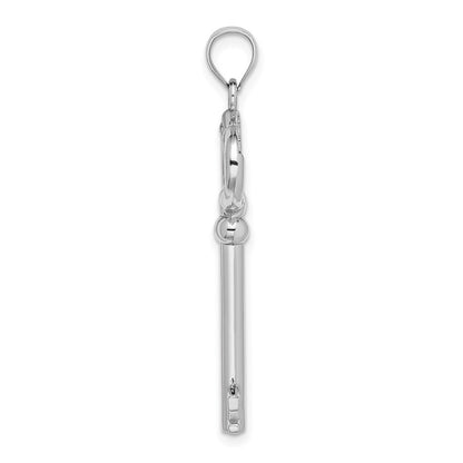 14k White Gold 3D KEY TO MY HEART Key Charm Pendant for Women