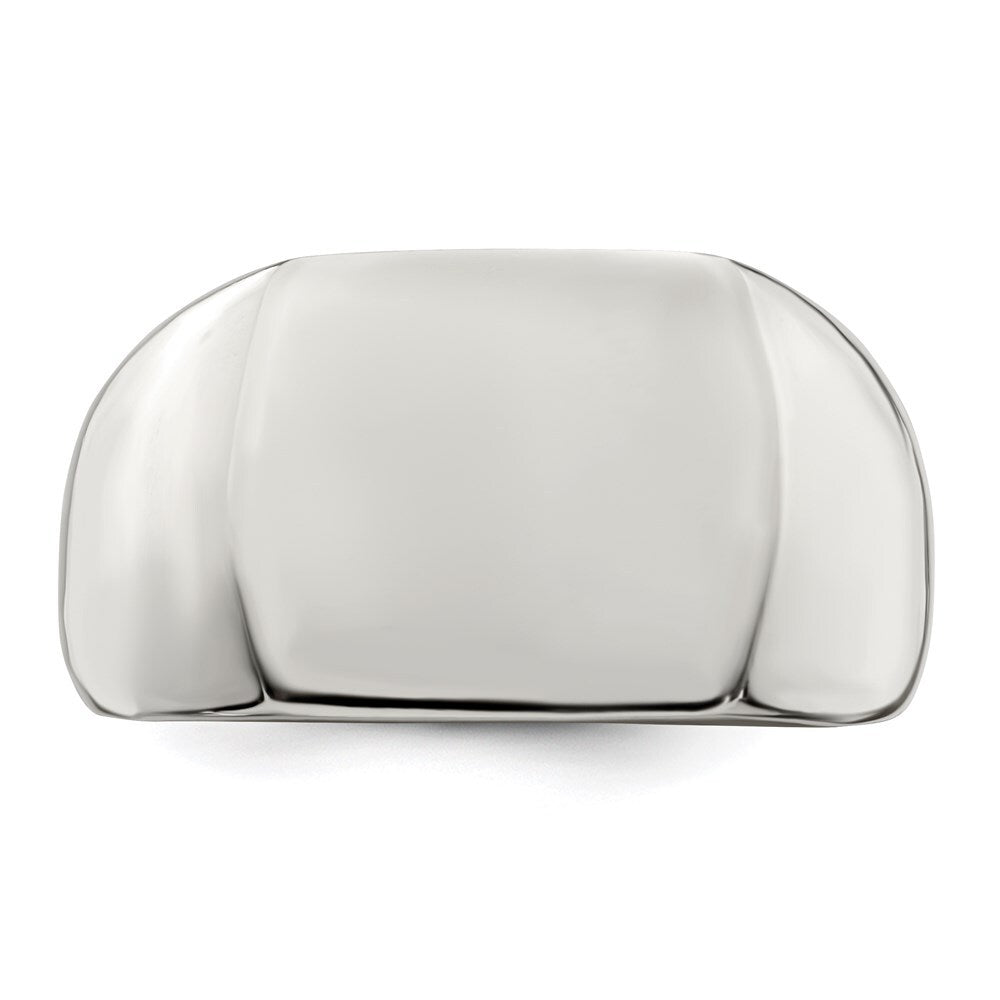 Sterling Silver 12x15mm Open Back Signet Ring Size 10
