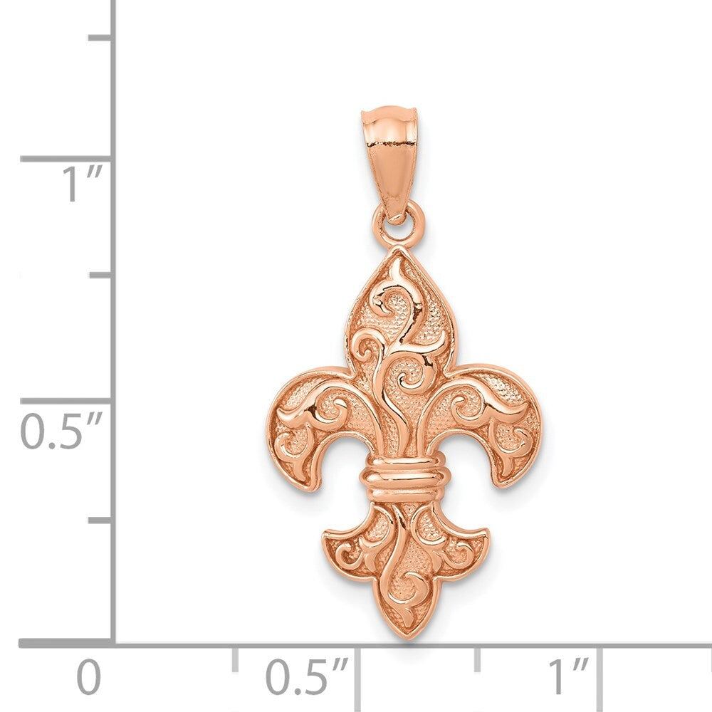 14k Rose Gold Fleur de lis Pendant for Women