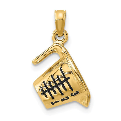 14k Yellow Gold w/ Enamel 3-D Measuring Cup Charm Pendant