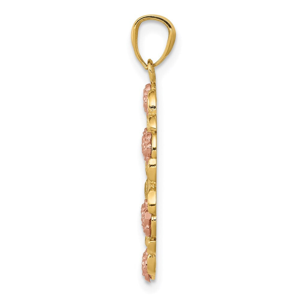 14k Two-tone Gold White Rhodium Guadalupe Pendant for Women