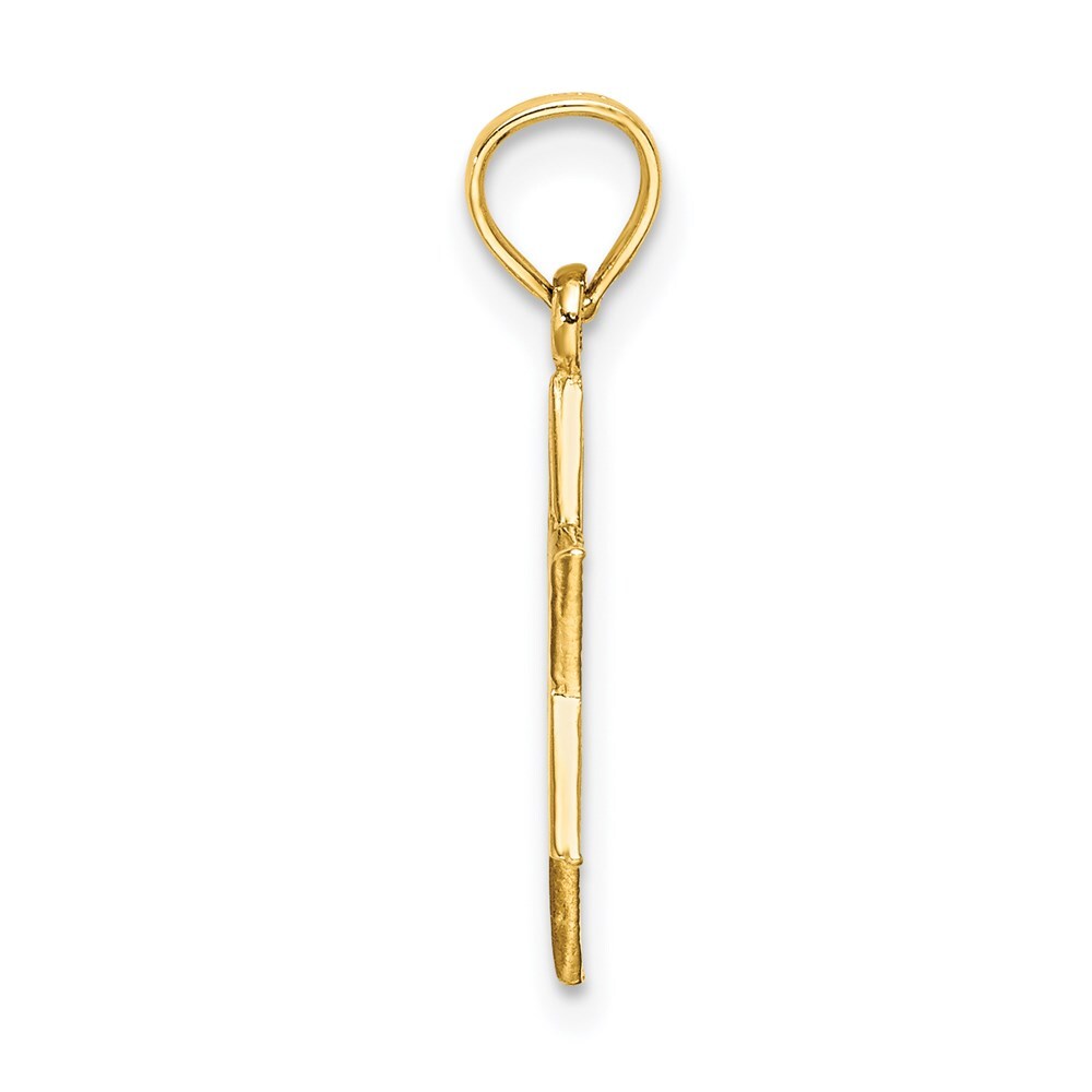 14k Yellow Gold Engraved Swirls Star Of David Charm Pendant for Women