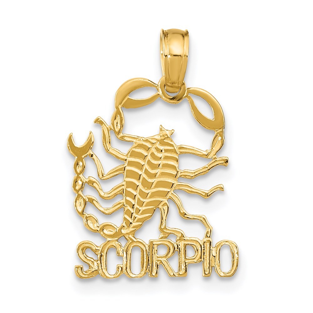 14k Yellow Gold SCORPIO Zodiac Charm