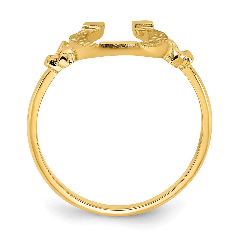 14K Yellow Gold Polished Horseshoe Ring Size 7