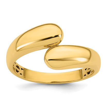 14K Yellow Gold Polished Bypass Ring Size 7