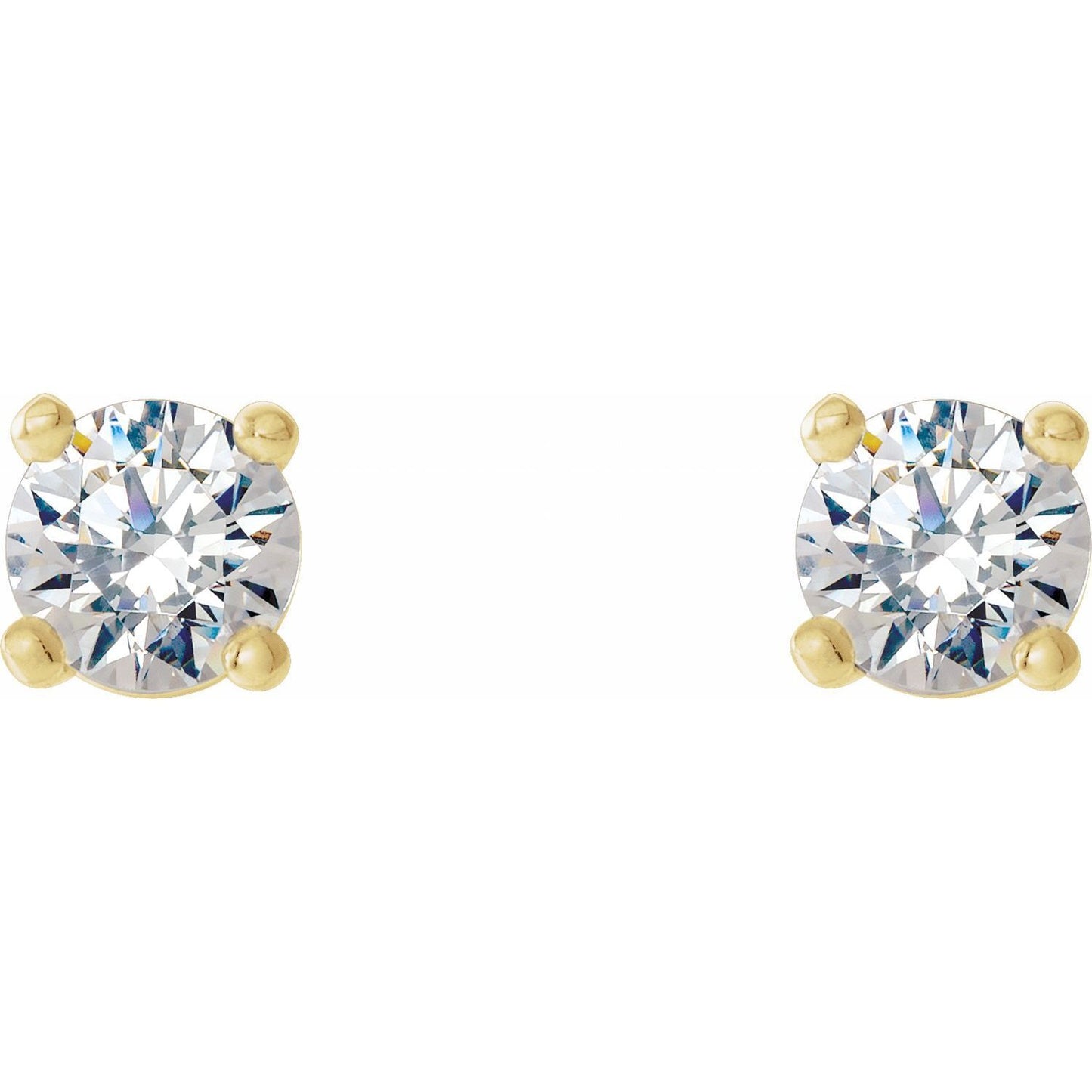 14k Yellow Gold 1/6 CTW Lab-Grown Diamond Stud Earrings Fine Jewelry for Women