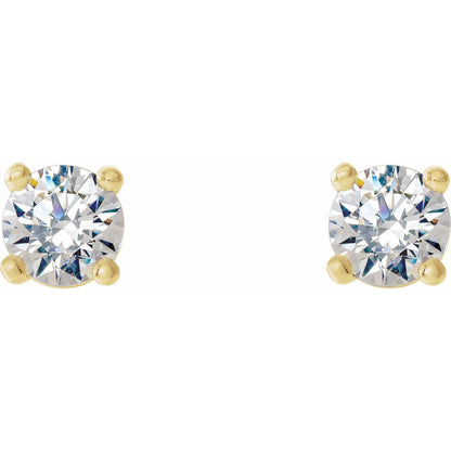 14k Yellow Gold 1/6 CTW Lab-Grown Diamond Stud Earrings Fine Jewelry for Women