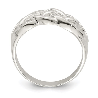 Sterling Silver Polished Woven Celtic Pattern Top Ring Size 6