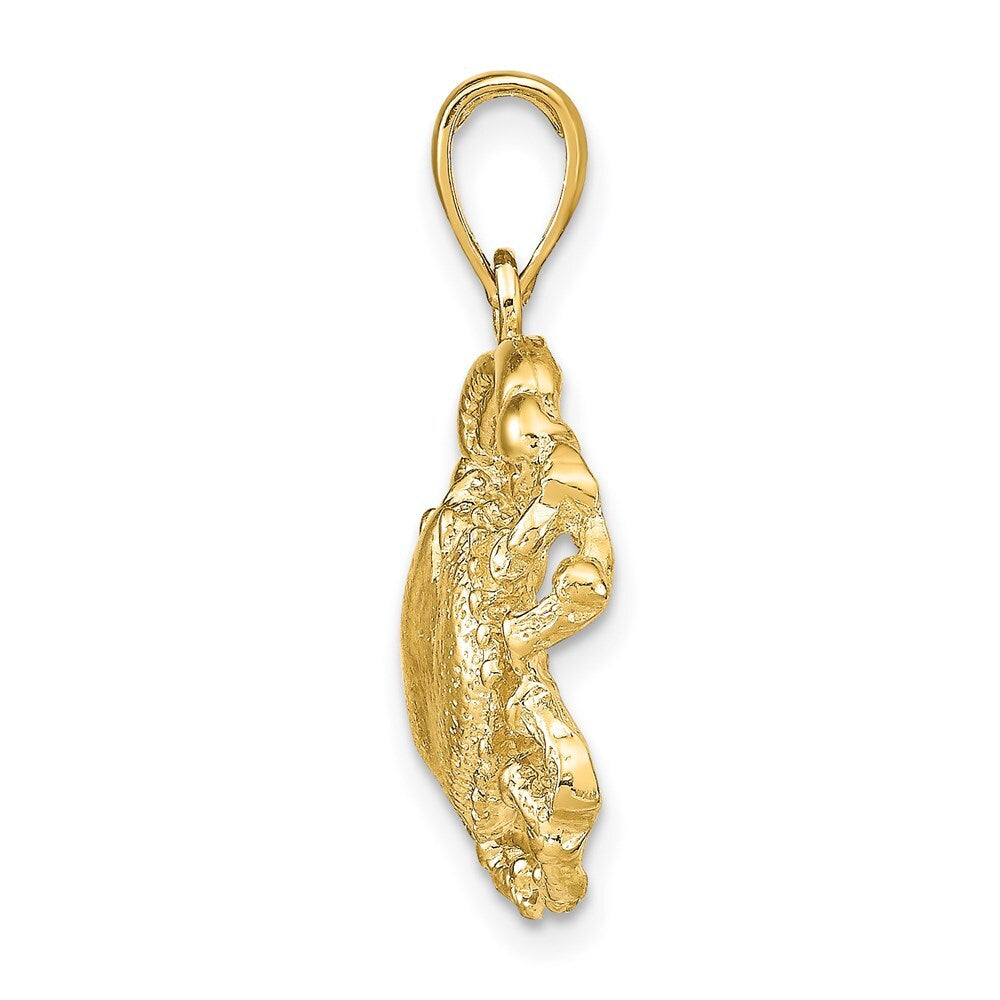 14k Yellow Gold Crab Pendant for Women