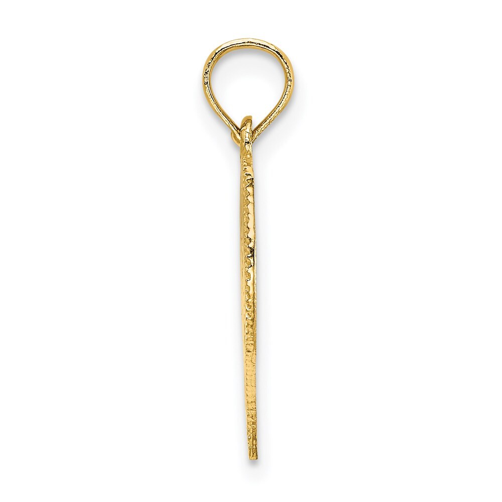 14k Yellow Gold Polished Angel In Heart Charm Pendant for Women