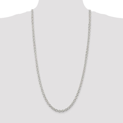 Sterling Silver Rhodium-plated 6.1mm Cable Chain