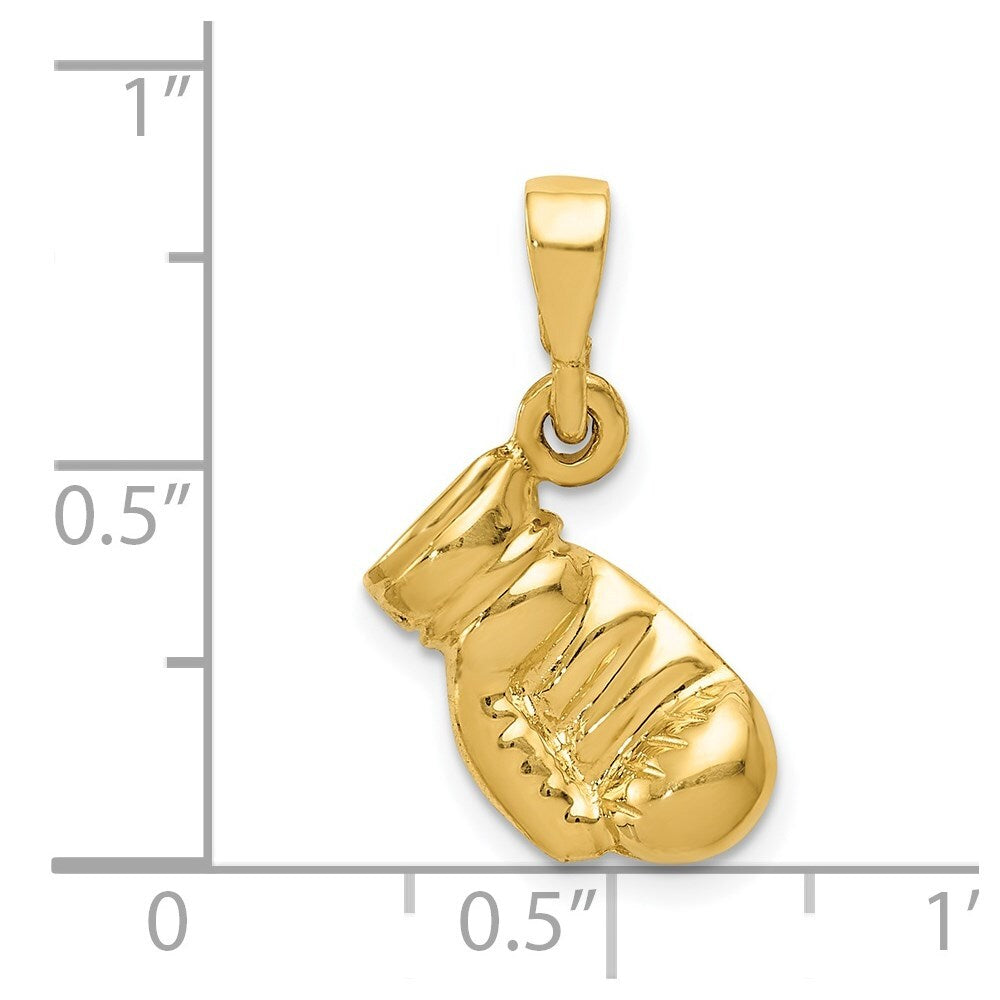 14k Yellow Gold Boxing Glove Pendant for Women