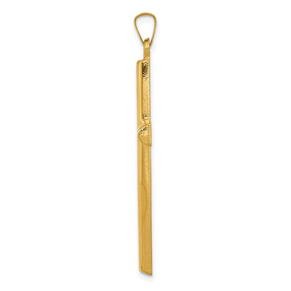 14k Yellow Gold Hollow Cross Pendant