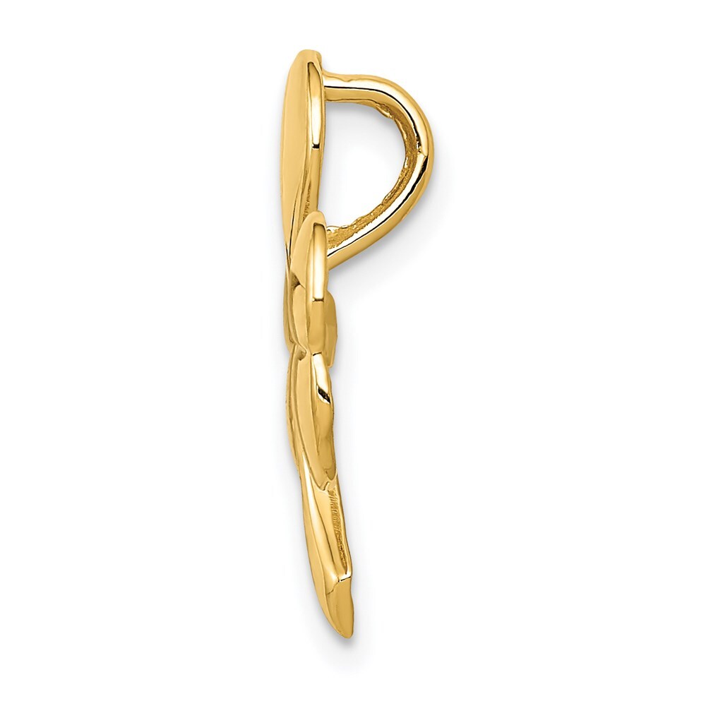 14k Yellow Gold Shamrock Chain Slide Pendant for Women