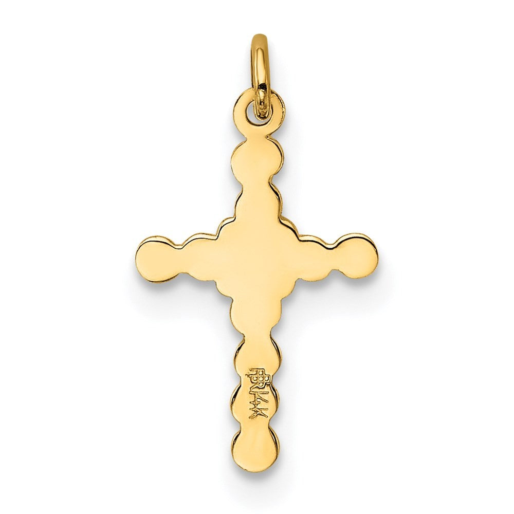 14k Yellow Gold Small Polished Cross Charm Pendant