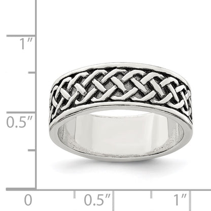 Sterling Silver Weave Design Ring Size 10