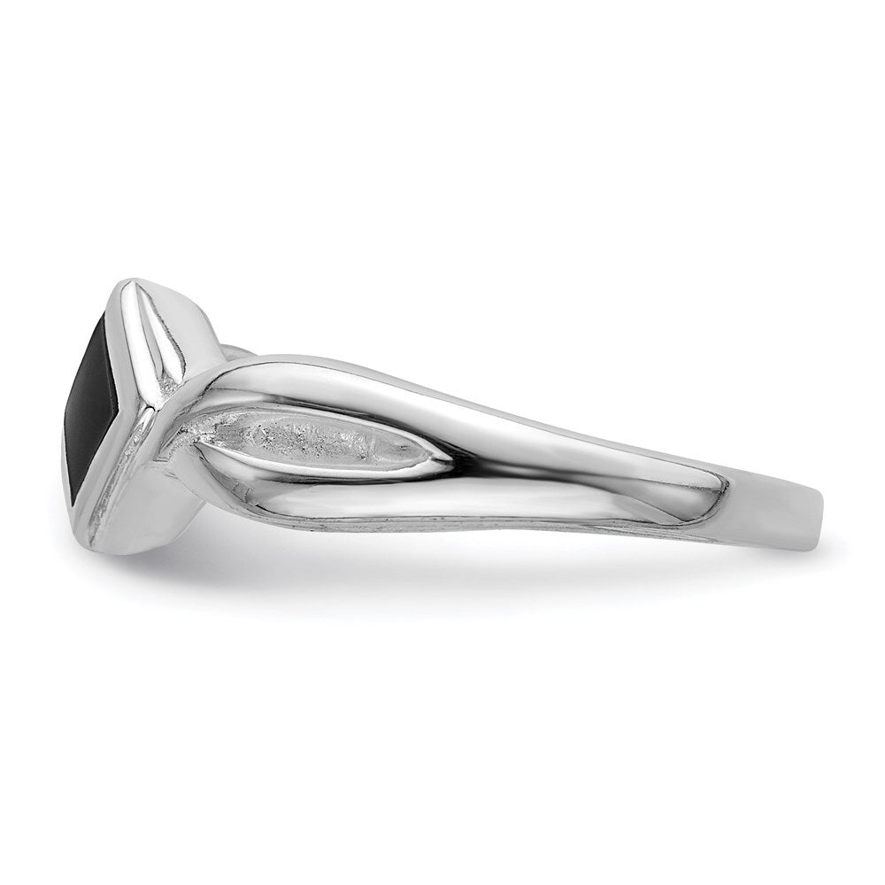 Sterling Silver Onyx Ring Size 8