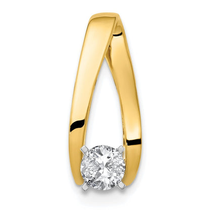 14k Yellow Gold Peg Set Slide Pendant Mounting for Women