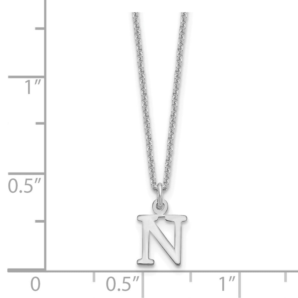 14k White Gold Cutout Letter N Initial Necklace