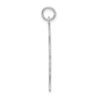 Sterl Silver Rh-plt Engraveable Girl Polished Front/Satin Back Disc Charm