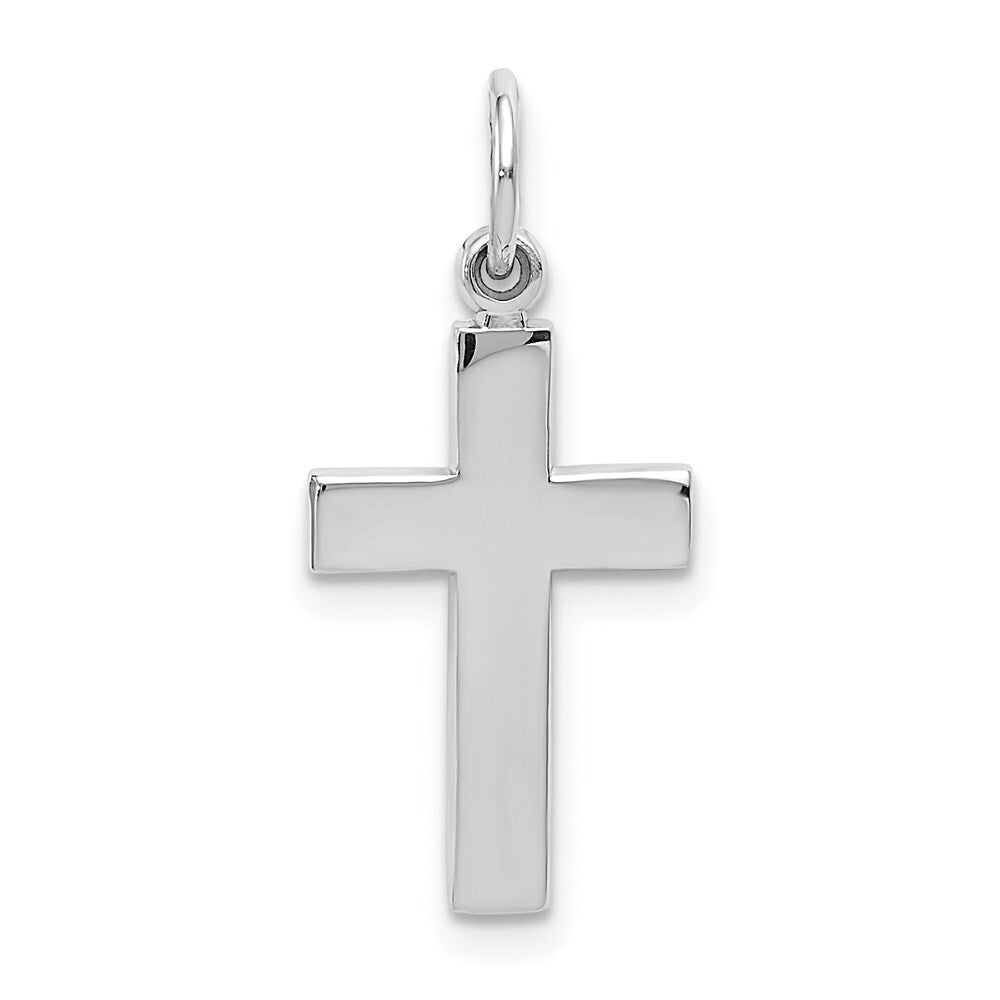 14k White Gold Cross Pendant for Women