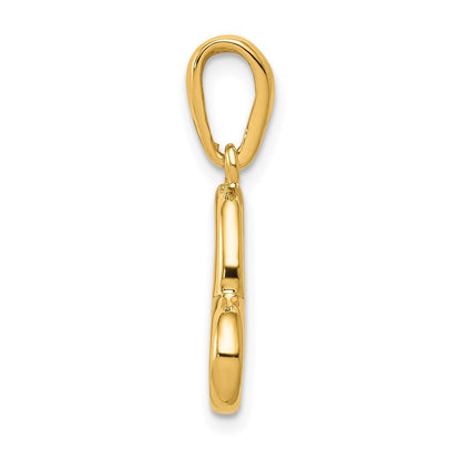 14k Yellow Gold Polished Heart Pendant for Women
