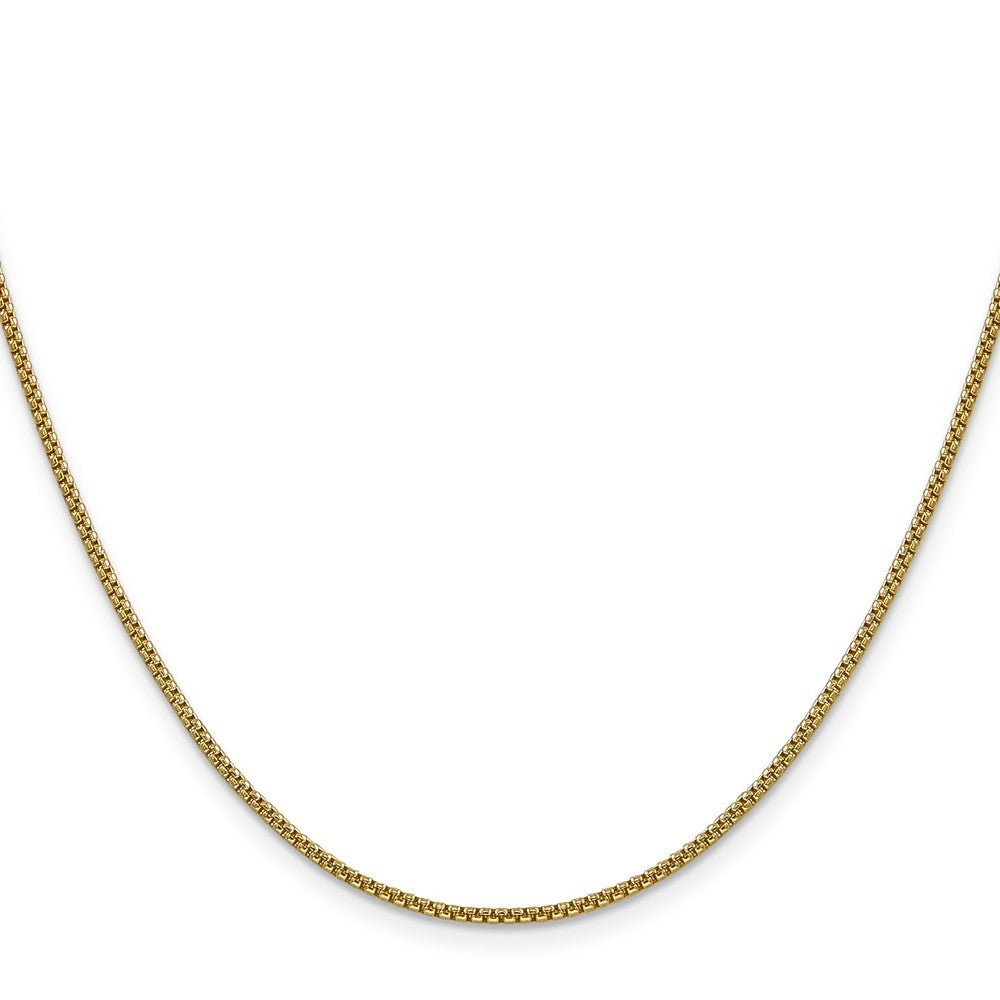 14k Yellow Gold 24 inch 1.5mm Semi-Solid Round Box Chain Necklace
