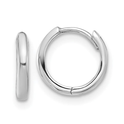 14K White Gold Hinged Hoop Earrings Gift for Women