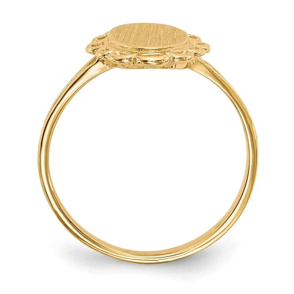 14K Yellow Gold 13.0x7.0mm Open Back Signet Ring