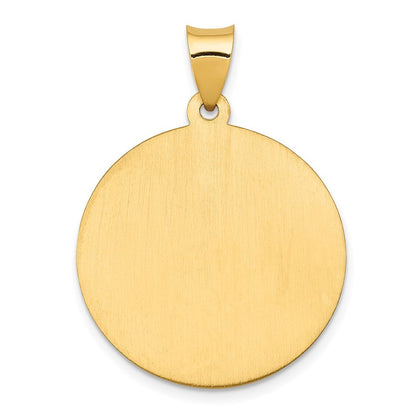 14k Yellow Gold Polished and Satin St Joseph Medal Hollow Pendant