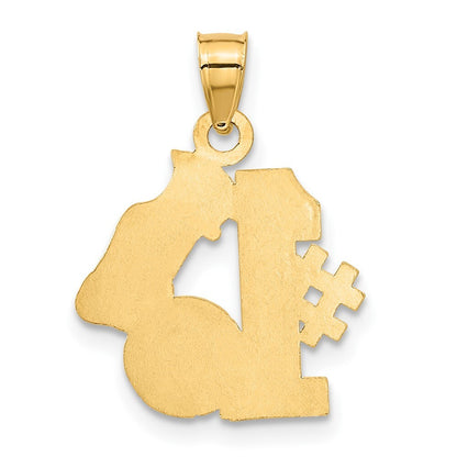 14k Yellow Gold #1 Soccer Ball With Cleats Pendant for Women