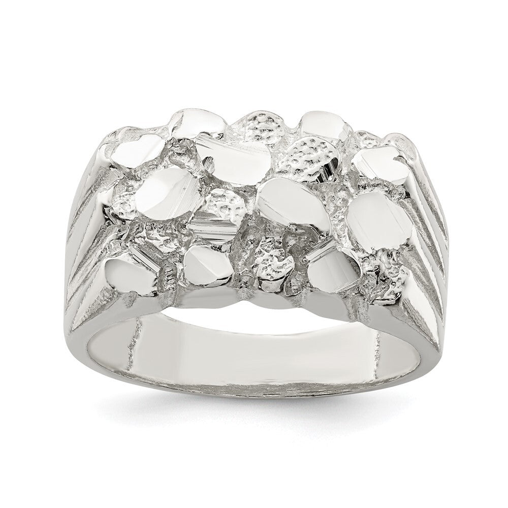 Sterling Silver Men's Nugget Ring Size 11