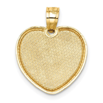 14k Yellow Gold Rose Plating I Love You in Heart Pendant for Women