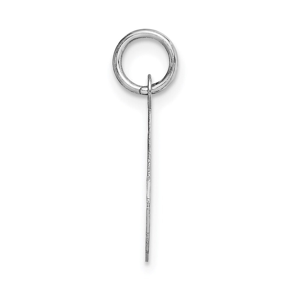 14k White Gold Medium Script Letter O Initial Charm Pendant for Women