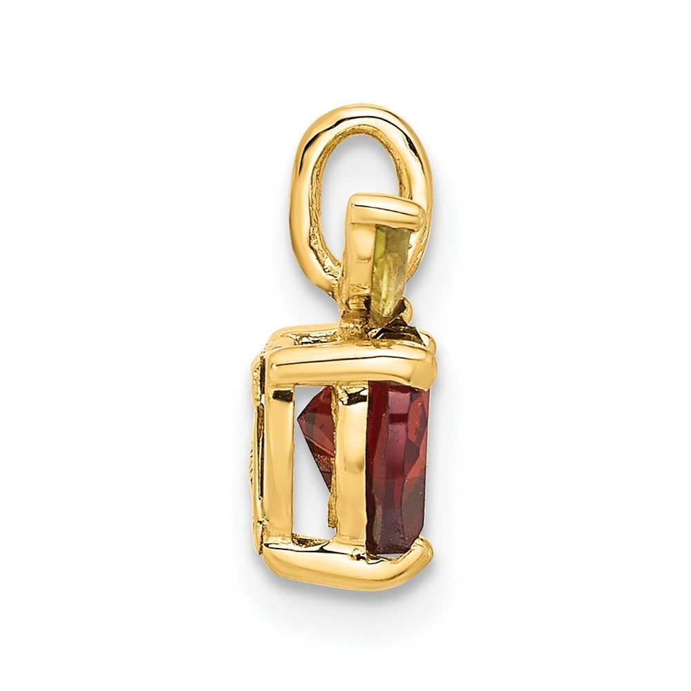 14k Yellow Gold Heart-shaped Garnet and Peridot Apple Pendant