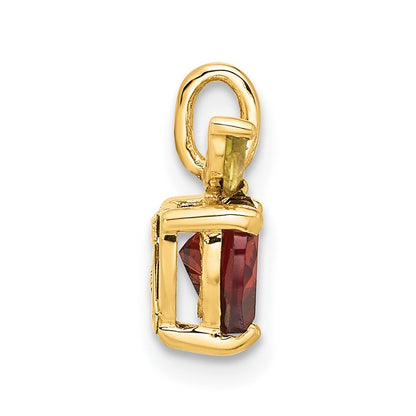14k Yellow Gold Heart-shaped Garnet and Peridot Apple Pendant