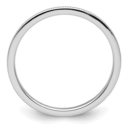 14K White Gold 1.2mm Milgrain Stackable Band Size 5
