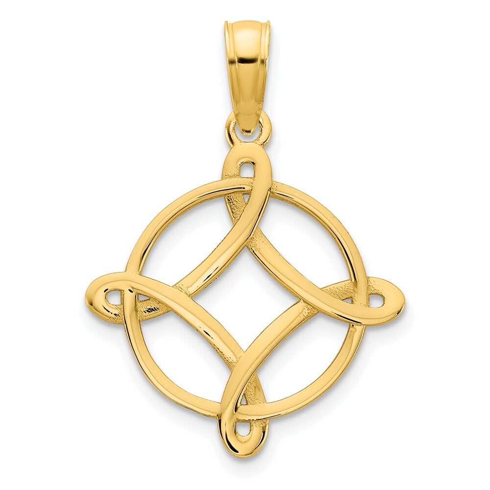 14k Yellow Gold Fancy Design Pendant for Women
