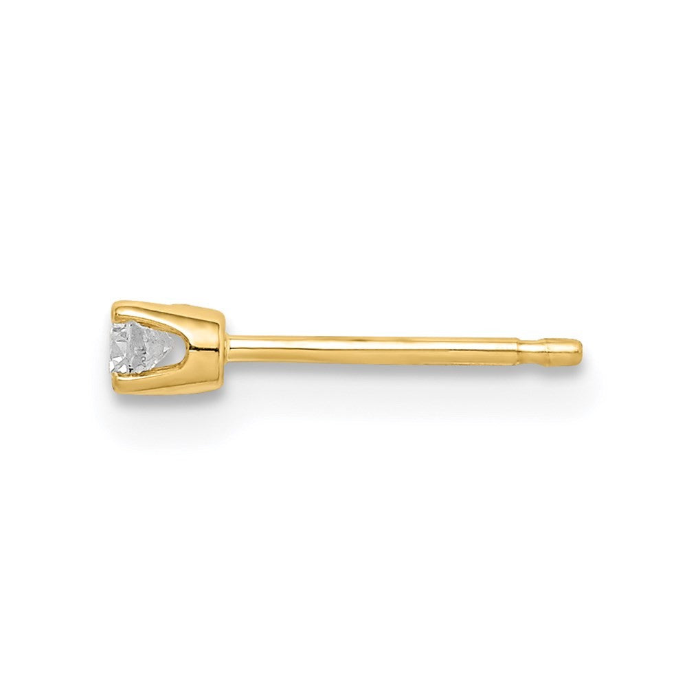 14k Yellow Gold Single Stud Diamond Earring