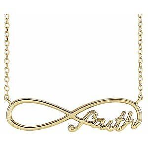 14k Yellow Gold Faith Infinity 18" Necklace