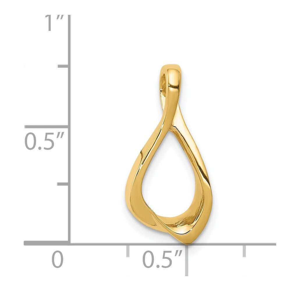 14k Yellow Gold Chain Slide Pendant Omega Slide Pendant for Women