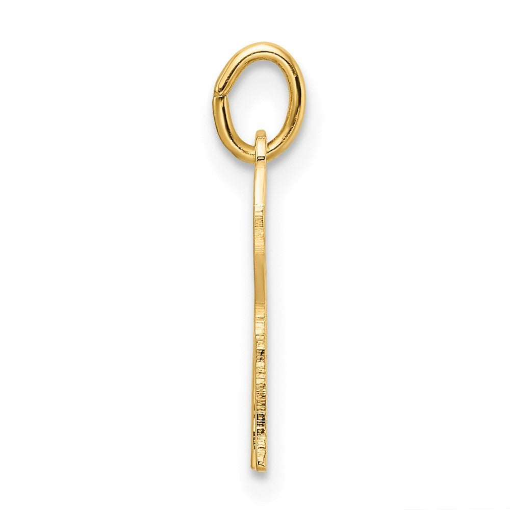 14k Yellow Gold Polished Solid Chai Symbol Outline Pendant