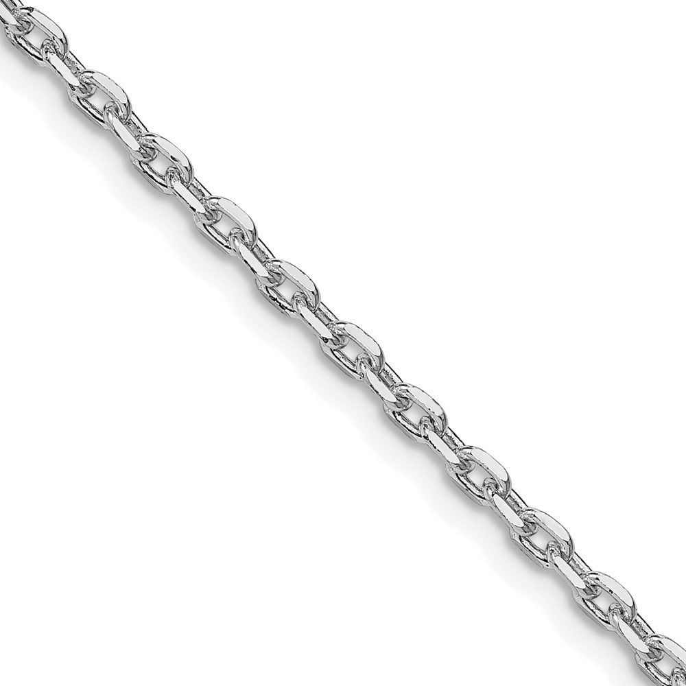 Sterling Silver Rhodium-plated 2.75mm Beveled Oval Cable Chain Necklace