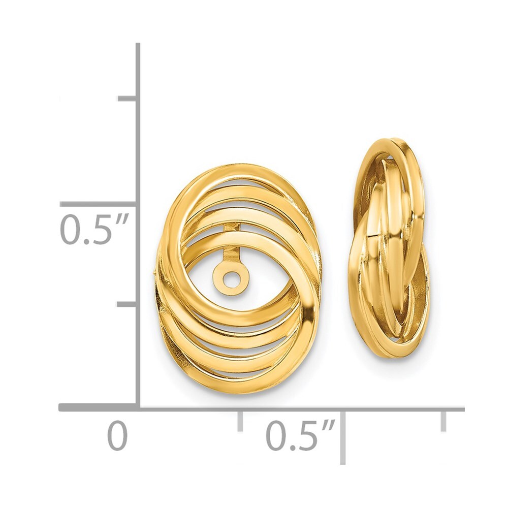 14k Yellow Gold Polished Love Knot Earring Jackets Gift for Women