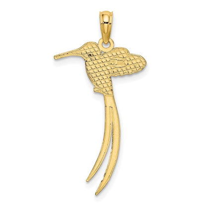 14k Yellow Gold Polished Bird w Long Tail Charm