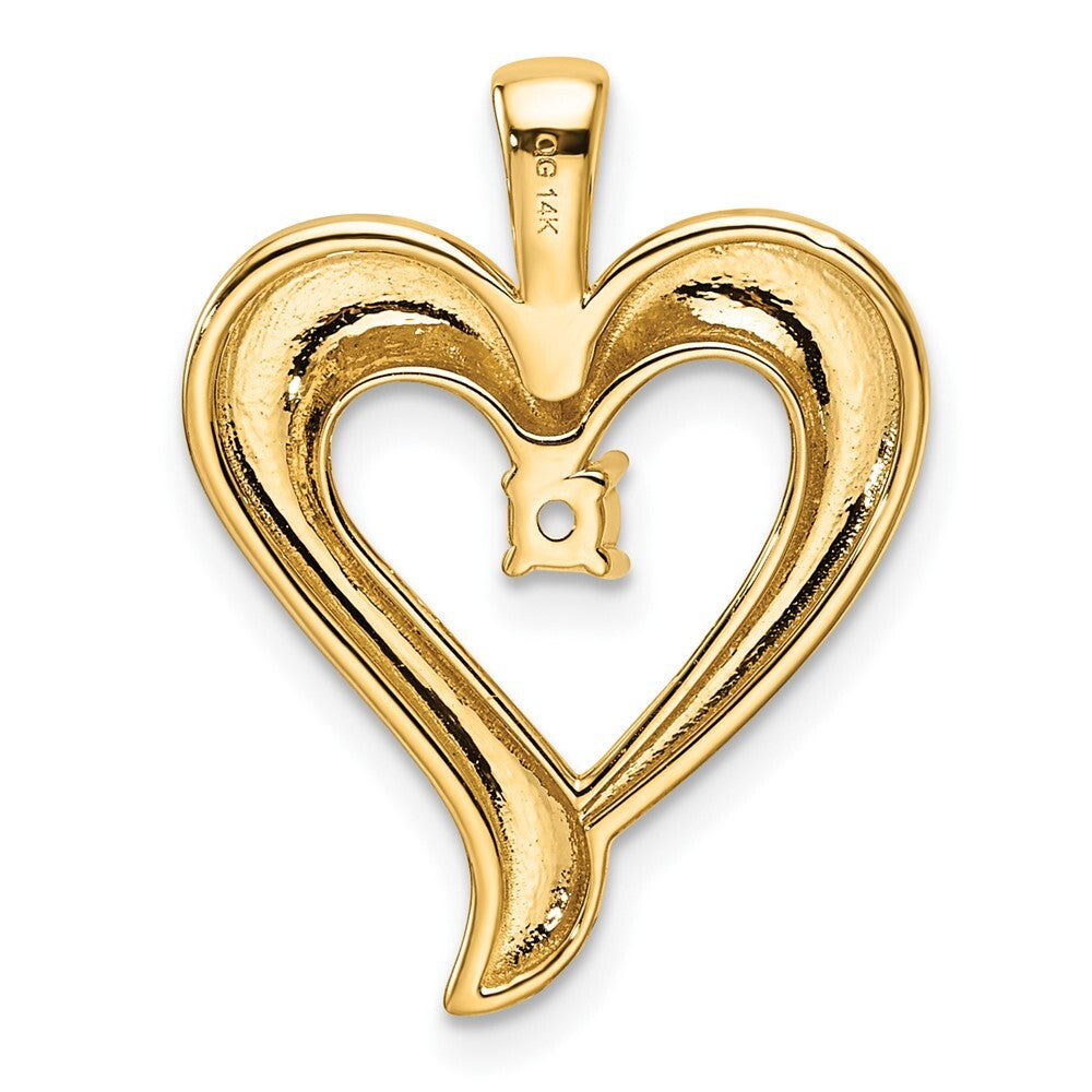 14k Yellow Gold Heart Pendant Mounting for Women