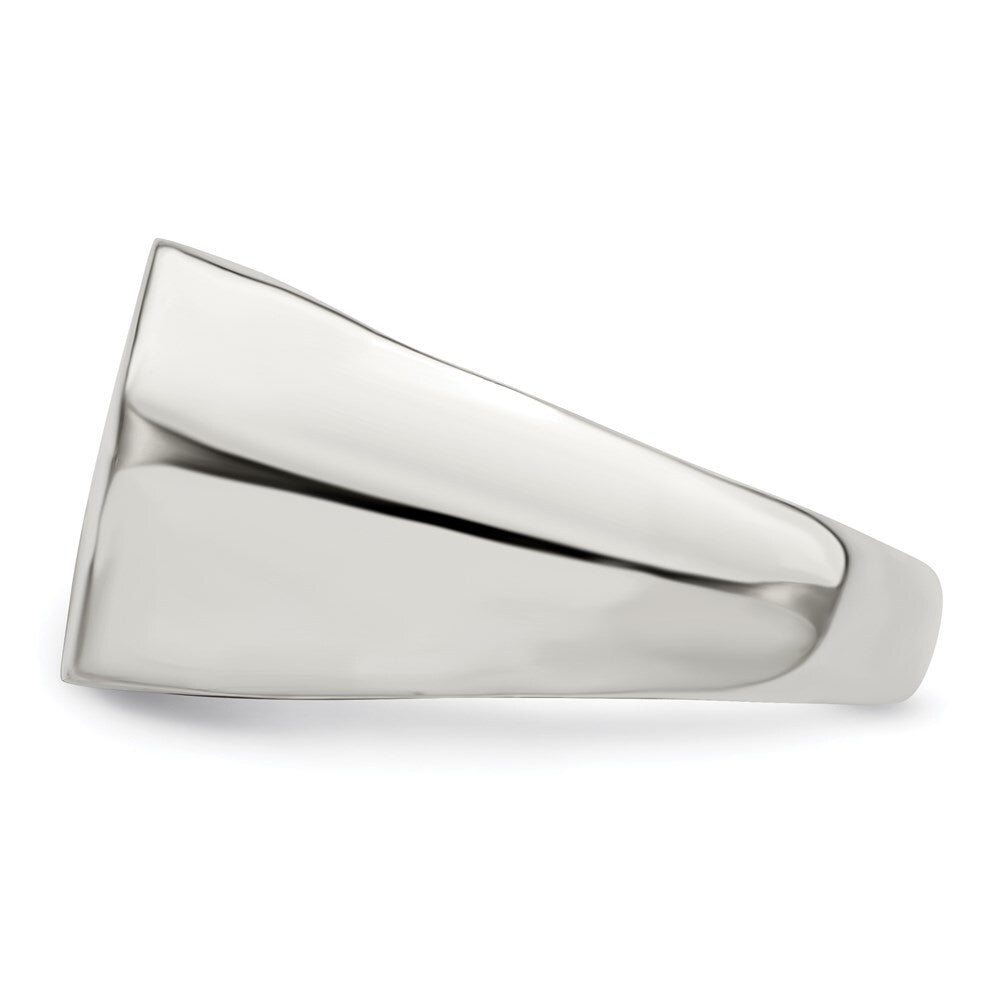 Sterling Silver 12x15mm Open Back Signet Ring Size 10